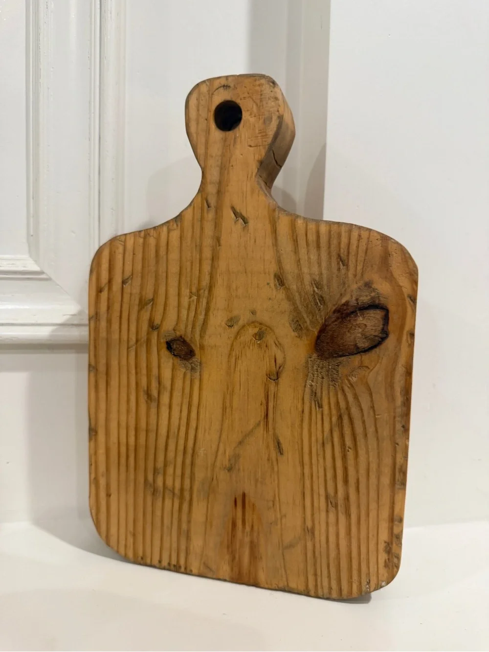 Primitive c. 1940s Solid Wood Cutting Board East Texas Farmhouse Bread Board